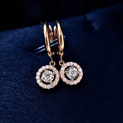 18K thick gold iron stone earpiece