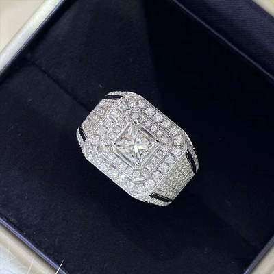 18k gold square stone man's command
